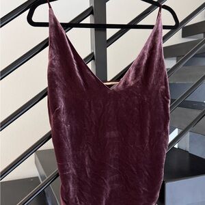 Vintage J BRAND Crushed Velvet Burgundy Camisole